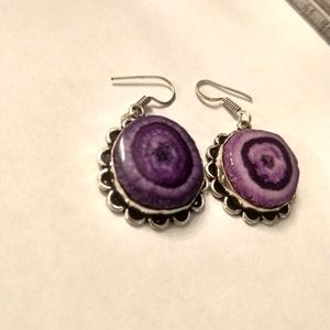 Purple Sunquartz Earrings 925 made in India.